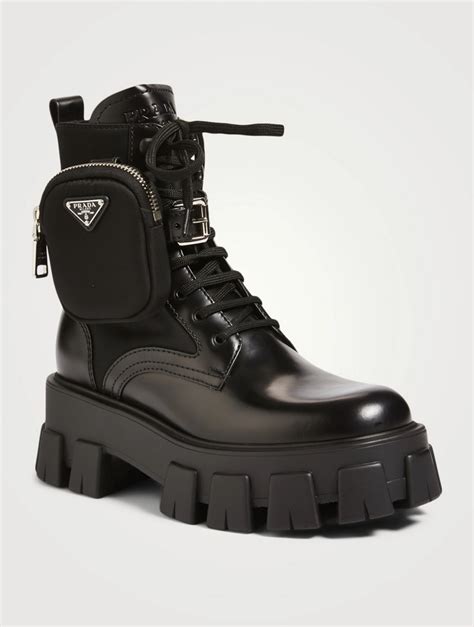 bota da prada|prada combat boots with pouches.